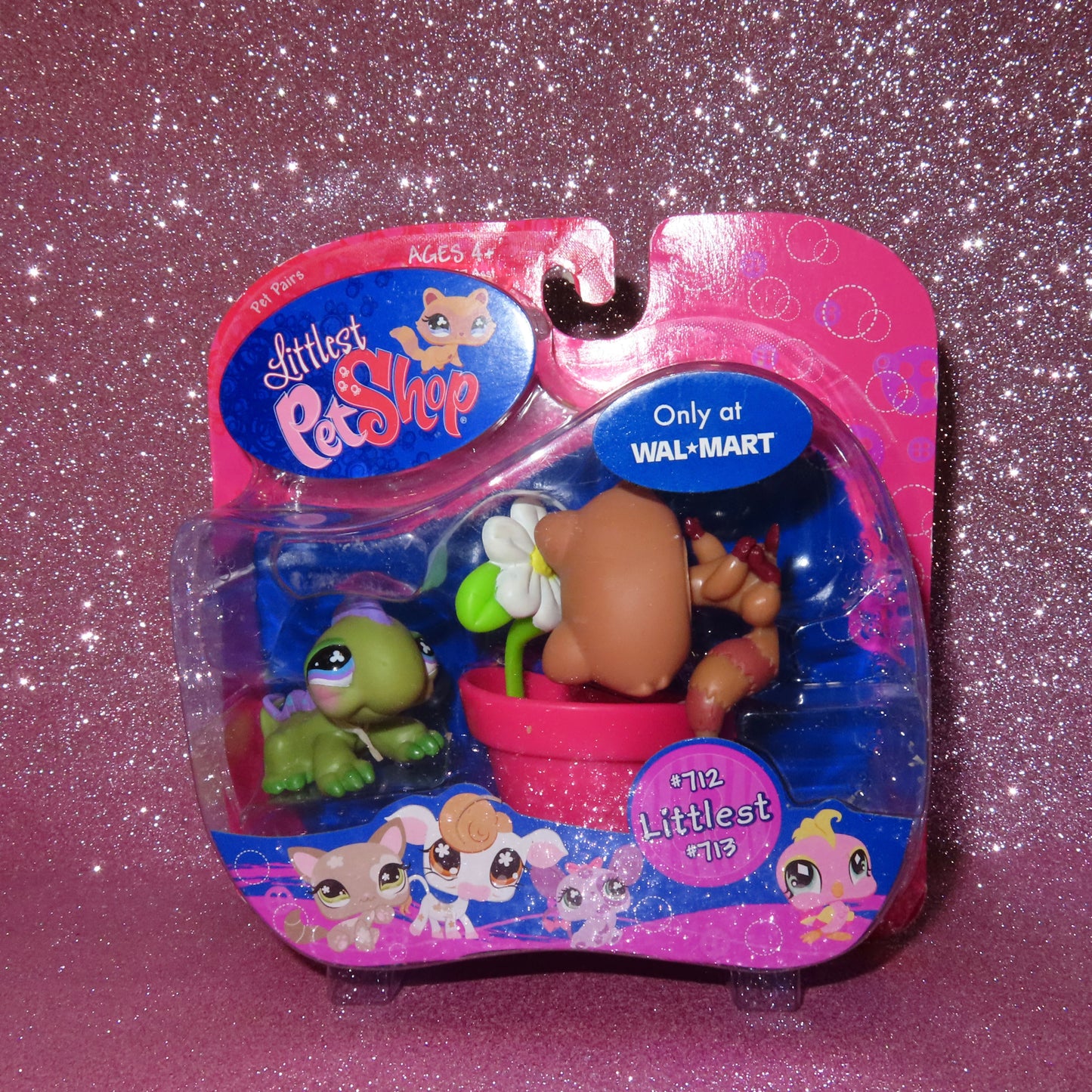 AUTHENTIC LPS WALMART EXCLUSIVE PET PAIRS RACCOON #713 IGUANA #712 NIB